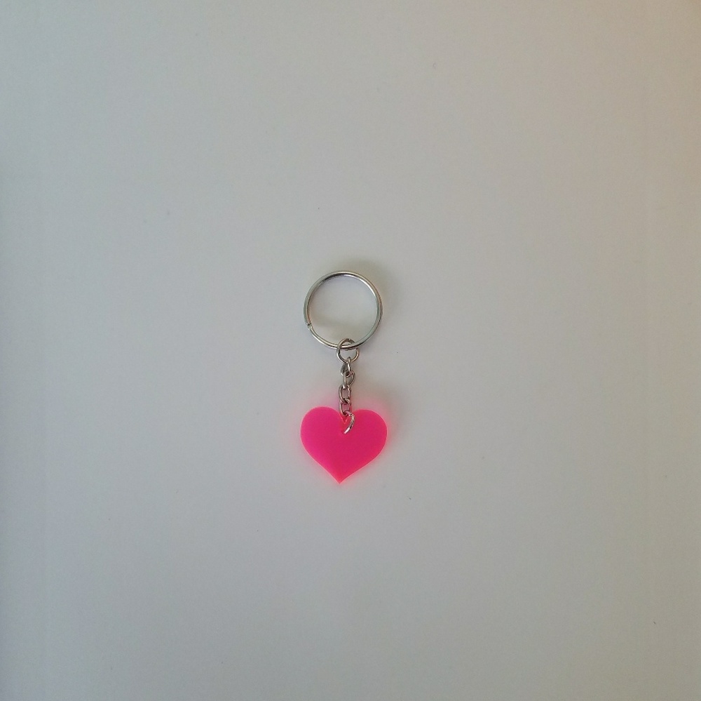 Sale New Neon Pink Heart Key Chain